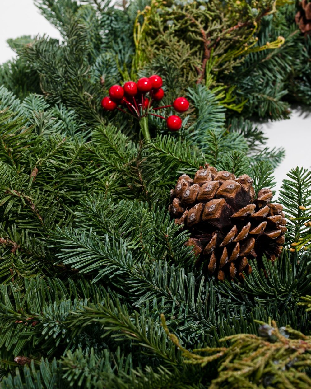 Fresh Cut Noble Fir, Juniper & Cedar Holiday Wreath - Image 3