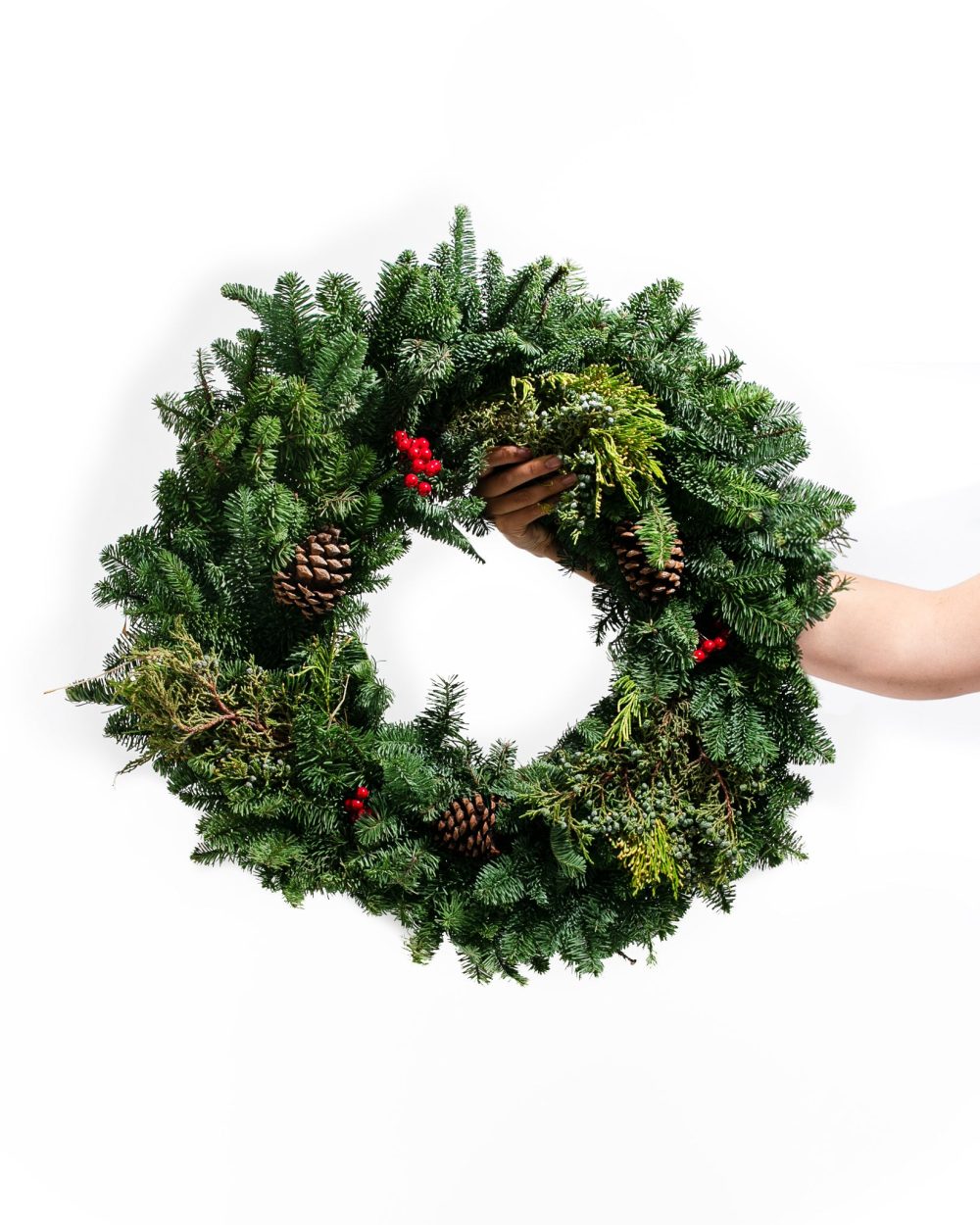 Fresh Cut Noble Fir, Juniper & Cedar Holiday Wreath - Image 4